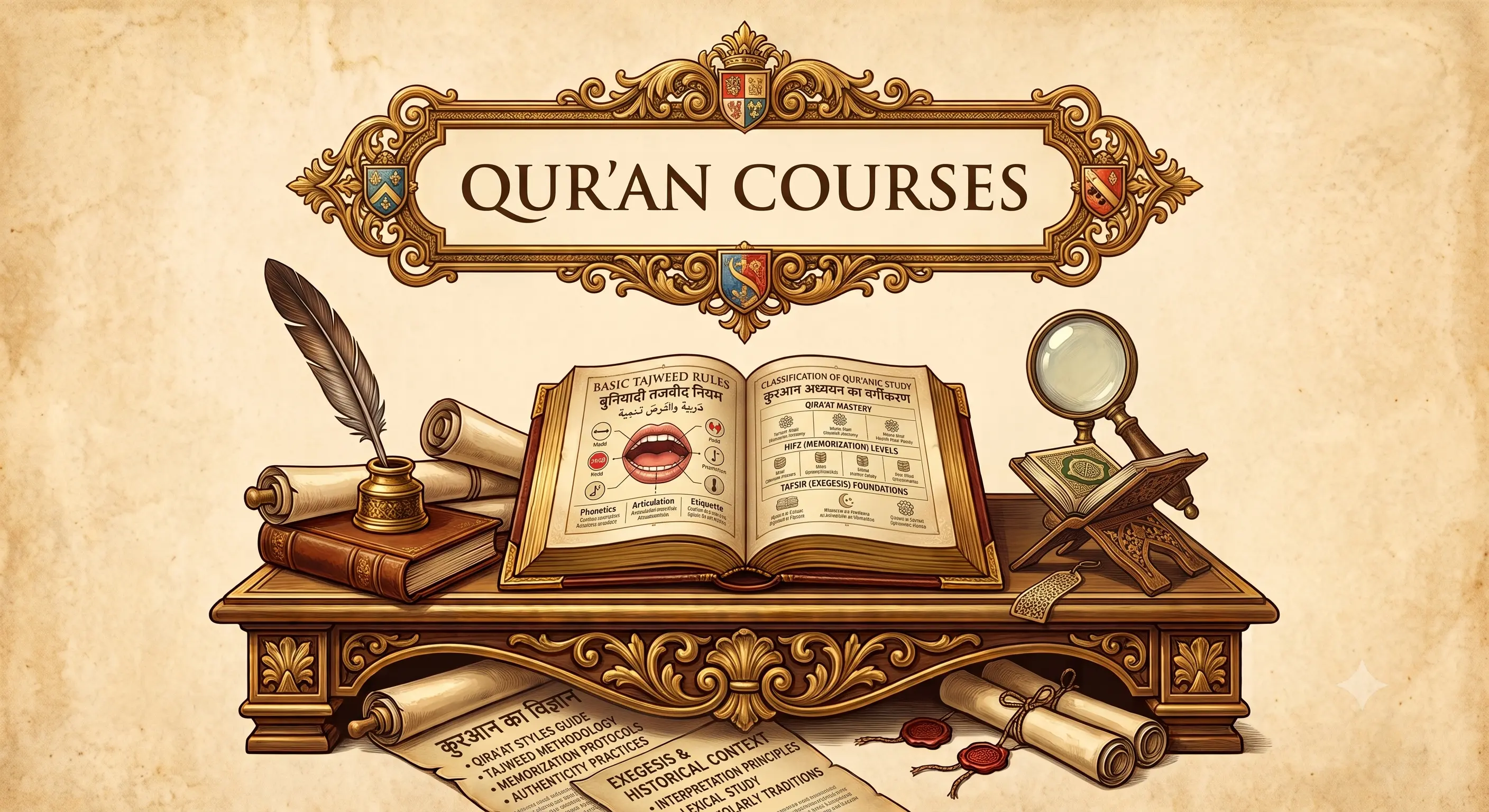 List of all courses related to The Holy book of muslims The Holy Quran
