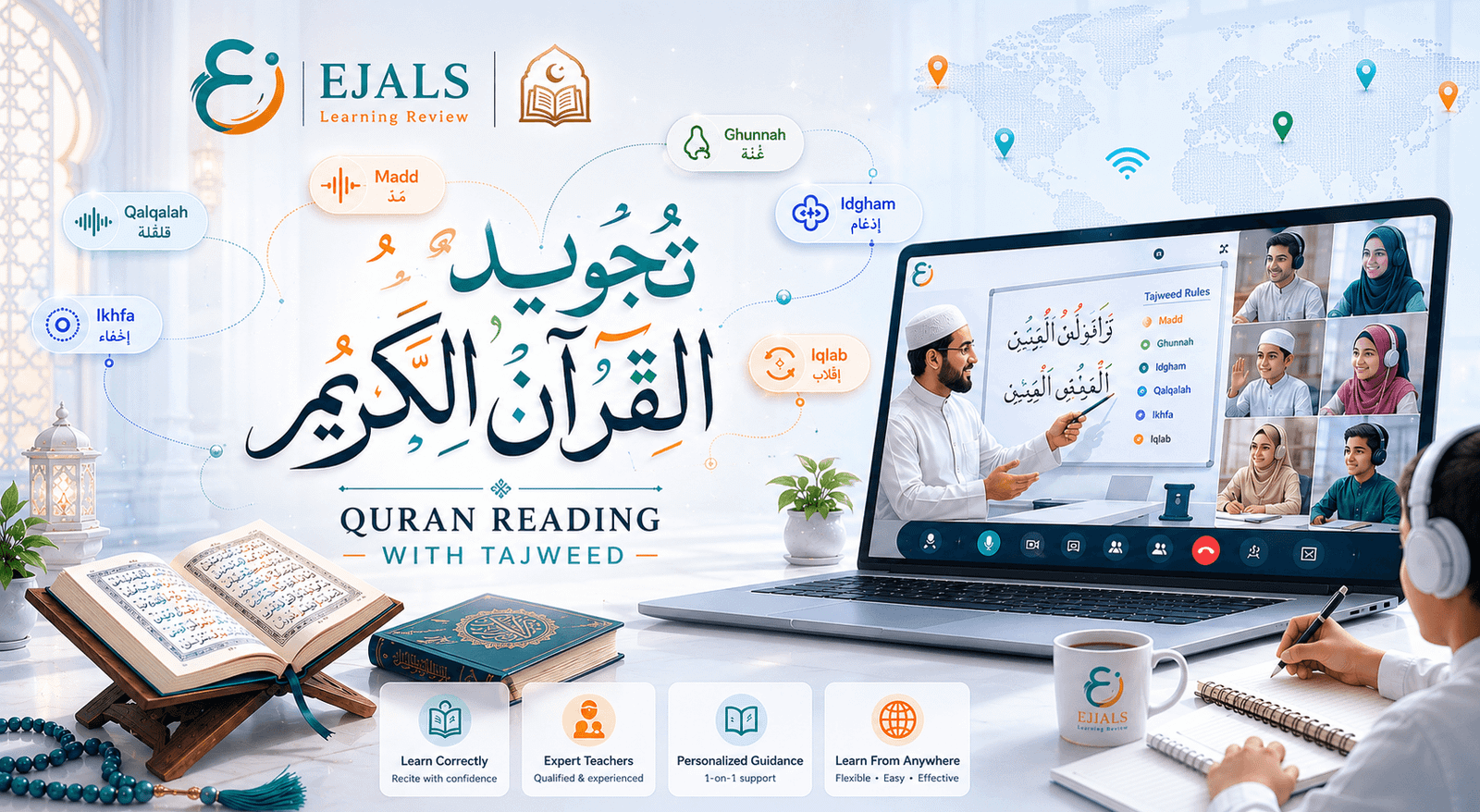 Quran Reading/Reciting with Tajweed online by ejlals